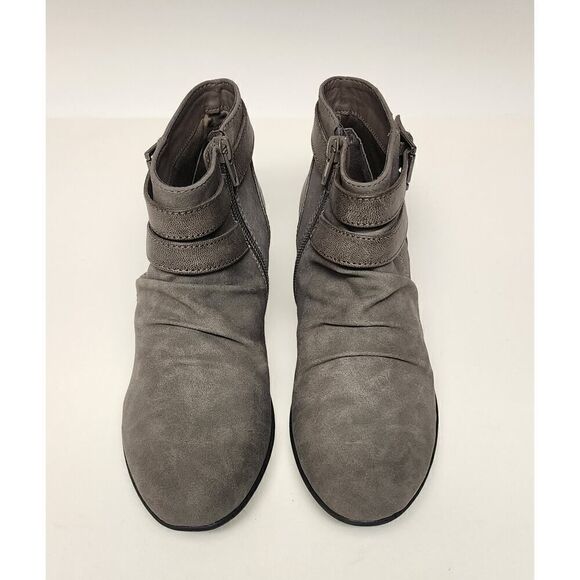 Axxiom Charlotte Faux Leather Gray Ankle Boots Size 8M - Picture 7 of 10